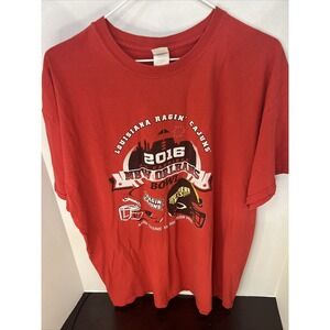 Gildan 2016 New Orleans Bowl Shirt Mens XL Red Short Sleeve T-shirt Ragin Cajuns